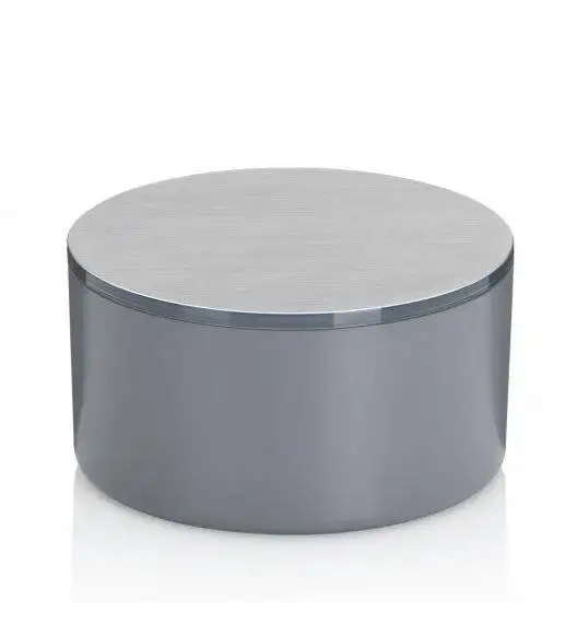 KELA TILDA Pojemnik / pudełko na biżuterię lub kosmetyki z lusterkiem Ø13 cm / szary