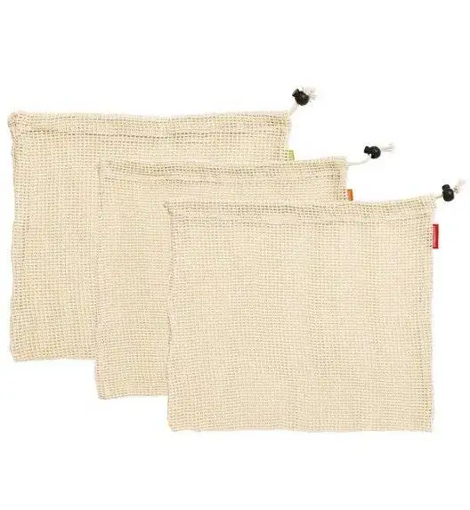 ZASSENHAUS Wielorazowe woreczki na warzywa i owoce / 3 sztuki / 33 x 30 c m