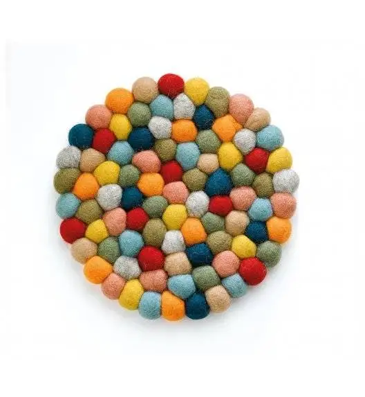 CILIO LANA COLORE Podkładka pod gorące naczynia / owcza wełna / wielokolorowa okrągła