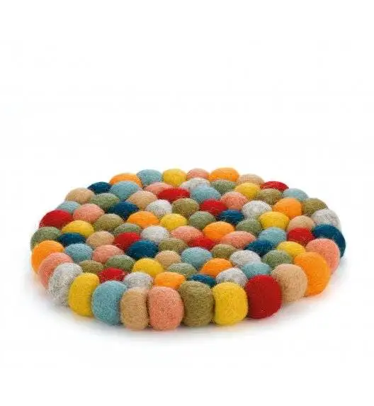 CILIO LANA COLORE Podkładka pod gorące naczynia / owcza wełna / wielokolorowa okrągła