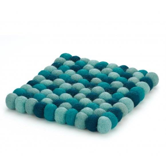 CILIO LANA AZZURRO Podkładka pod gorące naczynia / owcza wełna / niebieska