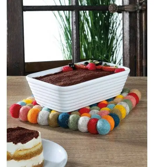 CILIO COLORE Podkładka pod gorące naczynia / owcza wełna / wielokolorowa kwadratowa