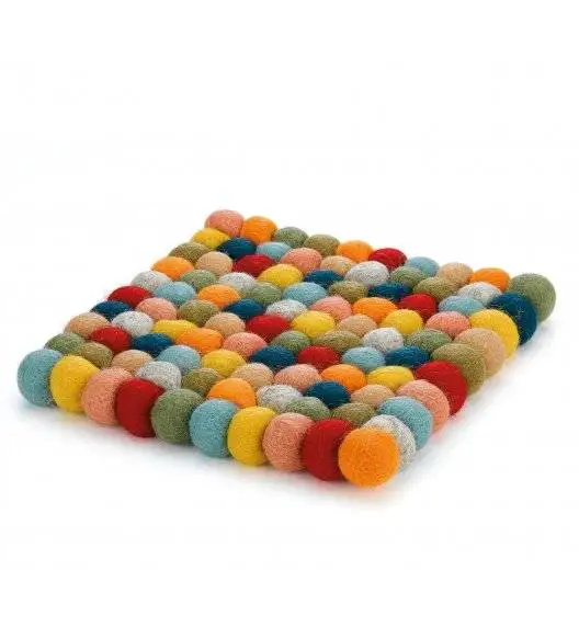 CILIO COLORE Podkładka pod gorące naczynia / owcza wełna / wielokolorowa kwadratowa