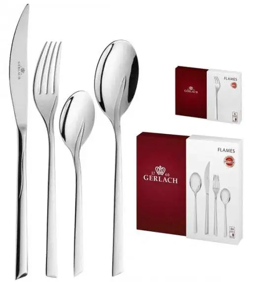 Gerlach Flames Sztućce Komplet 30 el (24+dodatki) pudełko / 6 osób / połysk