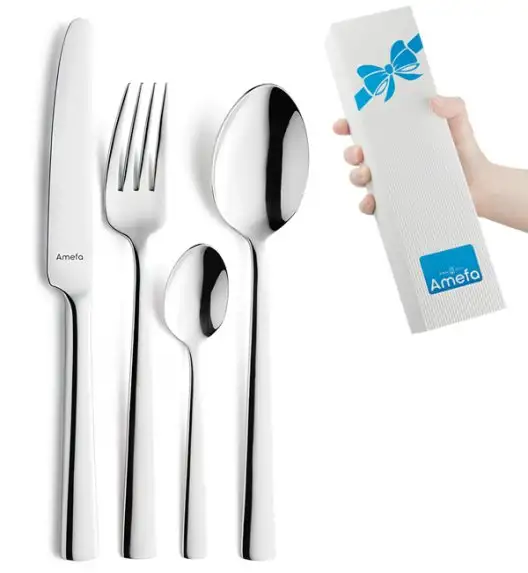 AMEFA BLISS Sztućce UE 24 el w pudełku składanym / 6 os / połysk / stal nierdzewna
