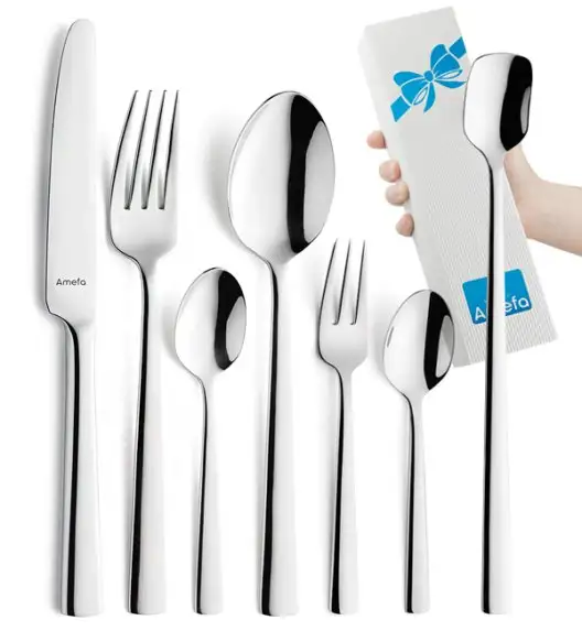 AMEFA BLISS Sztućce UE 126 el w pudełku składanym / 18 os / połysk / stal nierdzewna
