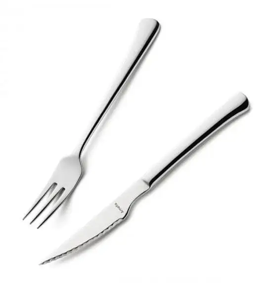 AMEFA CHULETERO Sztućce UE Komplet do steków widelec + nóż / 2 el / połysk / stal nierdzewna 18/0