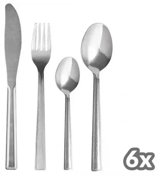DOMOTTI BARI Sztućce 24 el dla 6 osób LUZEM / stal nierdzewna 18/0