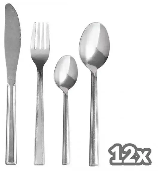 DOMOTTI BARI Sztućce 48 el dla 12 osób LUZEM / stal nierdzewna 18/0