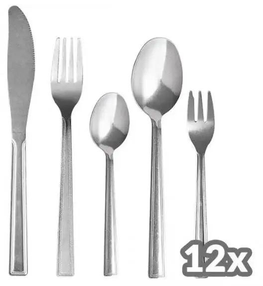 DOMOTTI BARI Sztućce 60 el dla 12 osób LUZEM / stal nierdzewna 18/0