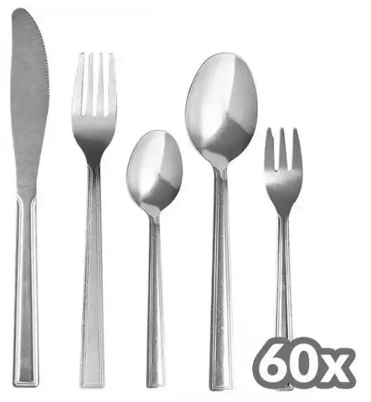 DOMOTTI BARI Sztućce 300 el dla 60 osób LUZEM / stal nierdzewna 18/0
