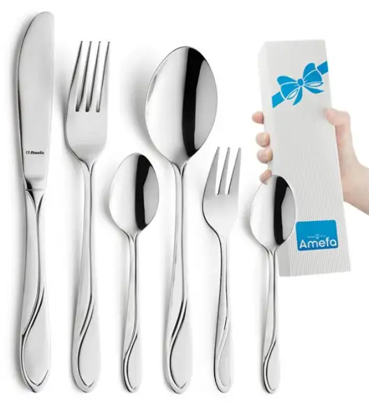 AMEFA WHISPER Sztućce UE 36 el w pudełku składanym / 6 os / połysk
