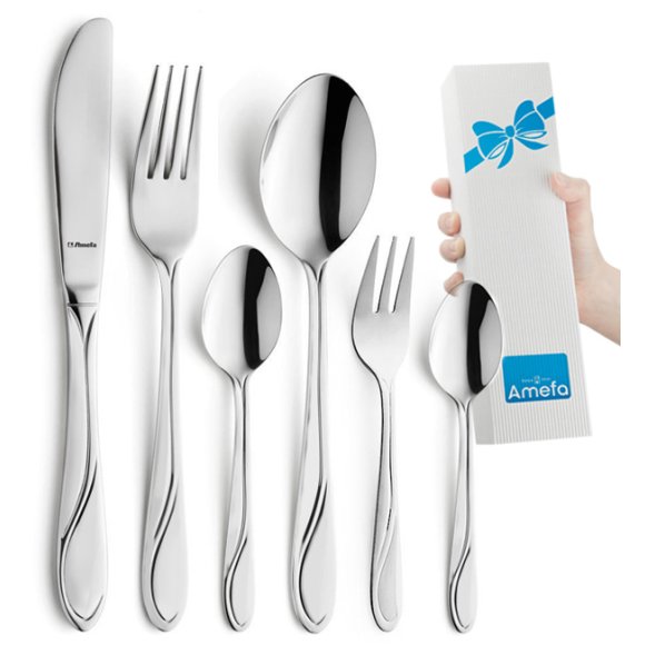 AMEFA WHISPER Sztućce UE 36 el w pudełku składanym / 6 os / połysk