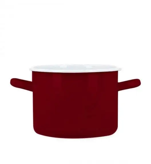 EMALIA OLKUSZ Garnek 20 cm / 4,5 l / stal emaliowana bordowa / indukcja