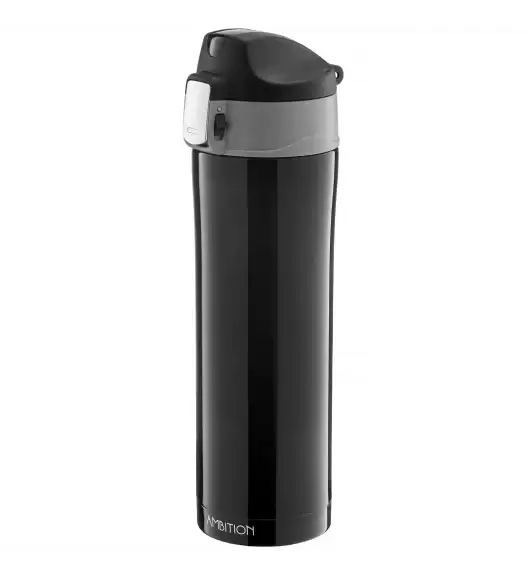 AMBITION GLOSSY Kubek termiczny 420 ml czarny / stal nierdzewna