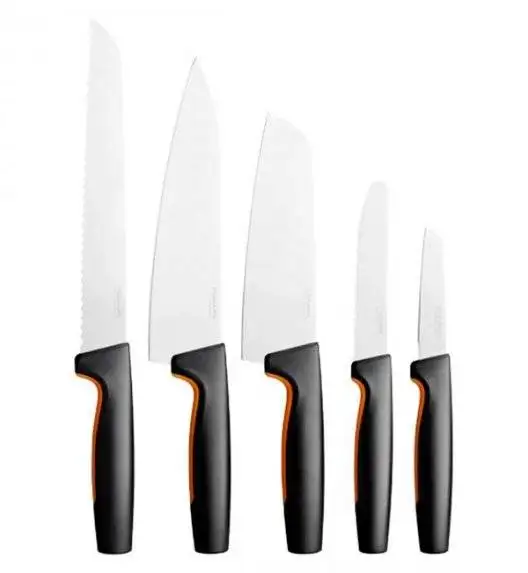 FISKARS FUNCTIONAL FORM 1057558 Komplet 5 noży kuchennych STARTER SET w pudełku + ostrzałka Fiskars Edge