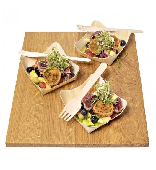 VERLO FingerFood Naczynie bambusowe do serwowania 10 x 10 cm / 50 szt.