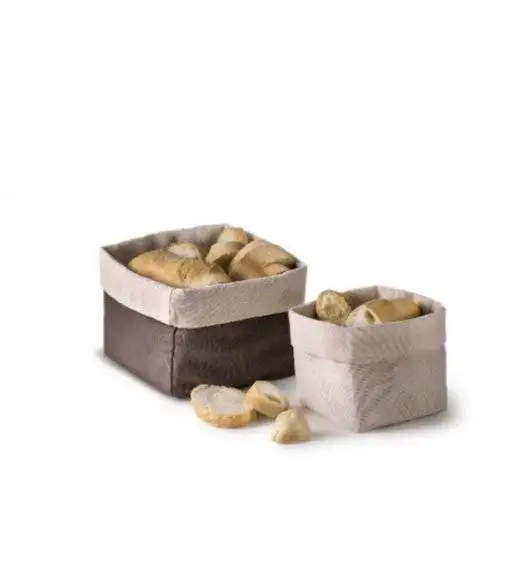 VERLO Koszyk / torba na pieczywo 19,5 x 19,5 cm / brązowa