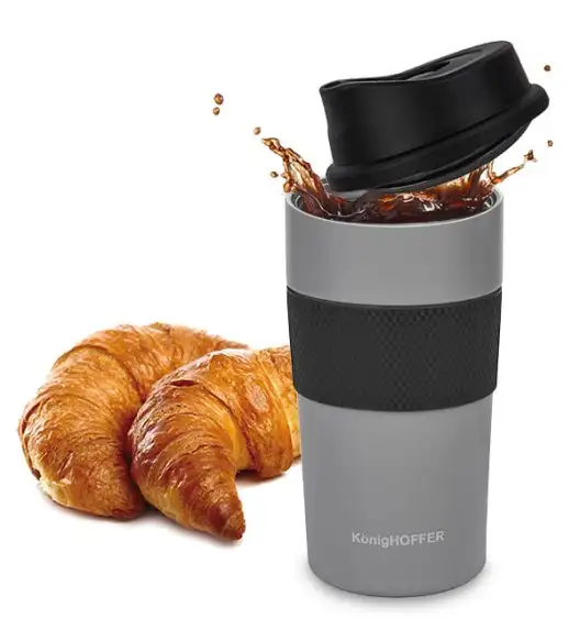 KonigHOFFER ELLIOT Kubek termiczny 440 ml  / szary / stal nierdzewna