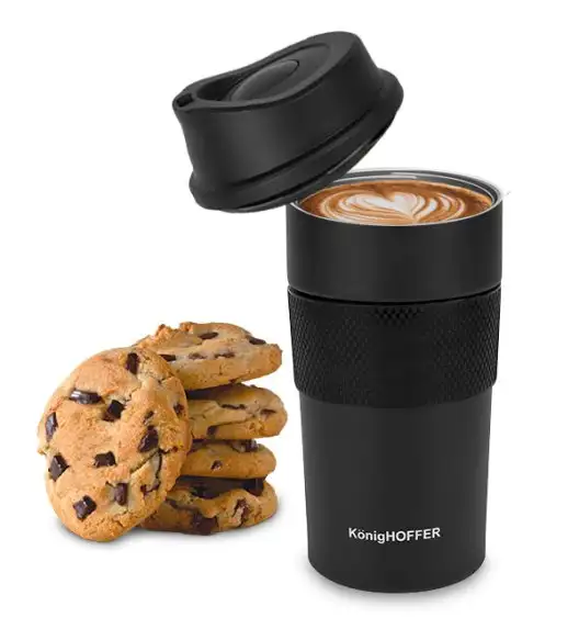 KonigHOFFER ELLIOT Kubek termiczny 440 ml  / czarny / stal nierdzewna