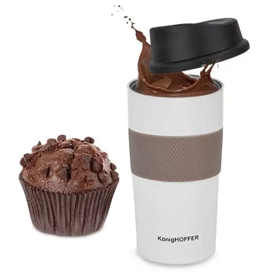 KonigHOFFER ELLIOT Kubek termiczny 440 ml  / biały / stal nierdzewna