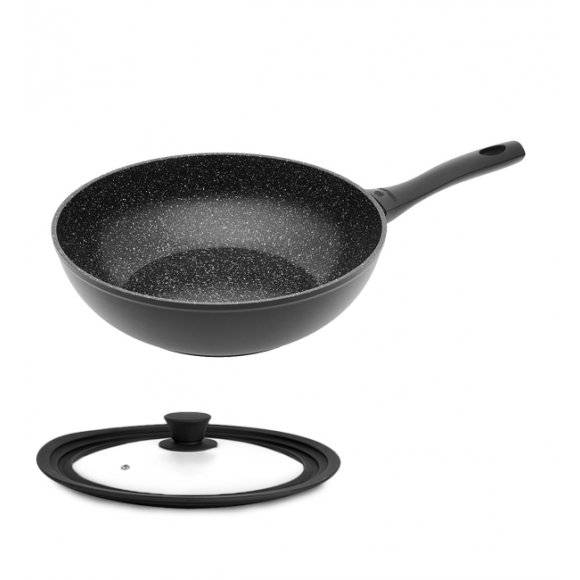 GERLACH GRANITEX Wok z powłoką ceramiczną  ILAG Xera Dur 2® 28 cm + pokrywka / aluminium