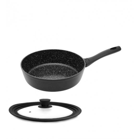 GERLACH GRANITEX Patelnia głęboka z powłoką ceramiczną  ILAG Xera Dur 2® 24 cm + pokrywka / aluminium