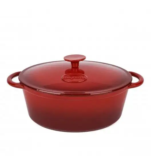 KONIGHOFFER Gęsiarka żeliwna emaliowana 4 l / owalna, czerwona
