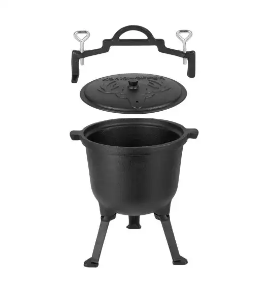 KONIGHOFFER Kociołek myśliwski żeliwny 8 l z pokrywą