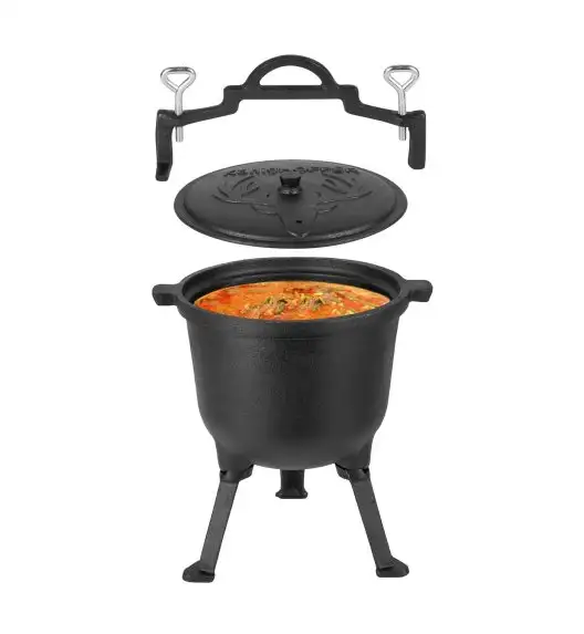 KONIGHOFFER Kociołek myśliwski żeliwny 8 l z pokrywą