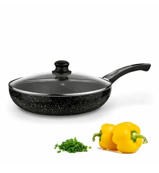 TADAR MARMARA BLACK Patelnia głęboka z powłoką non-stick 28 cm + pokrywka / indukcja