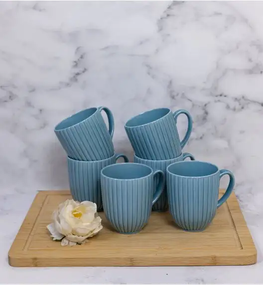 LUBIANA DAISY WATERFALL K6 Serwis obiadowo - kawowy 6 osób / 36 elementów / turkusowy