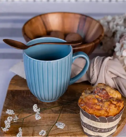 LUBIANA DAISY WATERFALL K6 Serwis obiadowo - kawowy 6 osób / 42 elementy / turkusowy