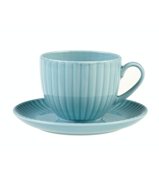 LUBIANA DAISY WATERFALL K6 Serwis obiadowo - kawowy 6 osób / 42 elementy / turkusowy