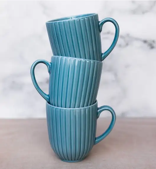 LUBIANA DAISY WATERFALL K6 Serwis obiadowo - kawowy 12 osób / 84 elementy / turkusowy