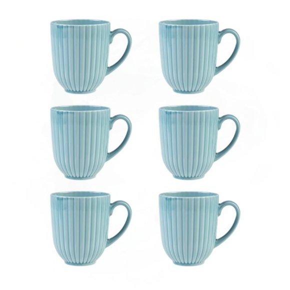 LUBIANA DAISY WATERFALL K6 Komplet 6 kubków 350 ml / turkusowy