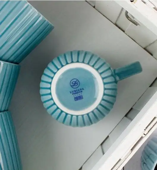 LUBIANA DAISY WATERFALL K6 Komplet 6 kubków 350 ml / turkusowy