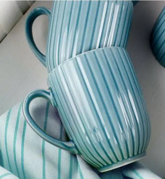 LUBIANA DAISY WATERFALL K6 Komplet 6 kubków 350 ml / turkusowy