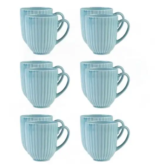 LUBIANA DAISY WATERFALL K6 Komplet 12 kubków 350 ml / turkusowy