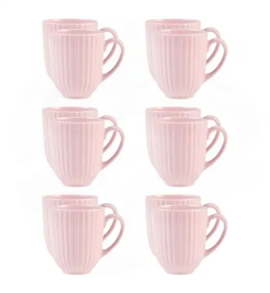 LUBIANA DAISY SUNSET K7 Komplet 12 kubków 350 ml / różowy