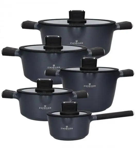 ZWIEGER VESNA Komplet 5 garnków z pokrywkami / GREBLON C3 non-stick / indukcja