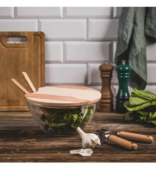 AMBITION NATURAL Wyciskacz do czosnku / stal nierdzewna + drewno bukowe