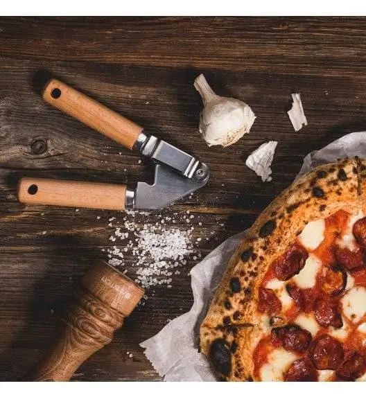 AMBITION NATURAL Wyciskacz do czosnku / stal nierdzewna + drewno bukowe