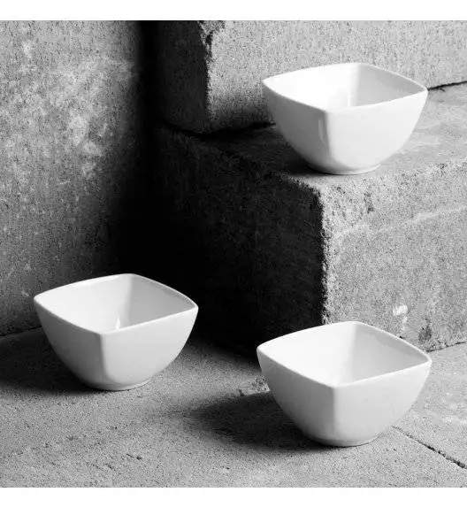 AMBITION SALSA Komplet 3 salaterek kwadratowych 8,3 cm / porcelana 