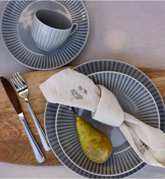 LUBIANA DAISY CLOUD K1 Serwis obiadowo - kawowy 6 osób / 30 elementów / szary