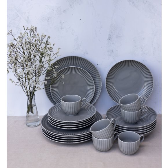 LUBIANA DAISY CLOUD K1 Serwis obiadowo - kawowy 6 osób / 30 elementów / szary