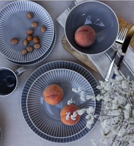 LUBIANA DAISY CLOUD K1 Serwis obiadowo - kawowy 12 osób / 60 elementów / szary