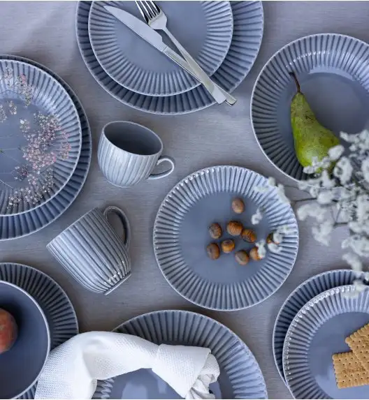 LUBIANA DAISY CLOUD K1 Serwis obiadowo - kawowy 18 osób / 90 elementów / szary