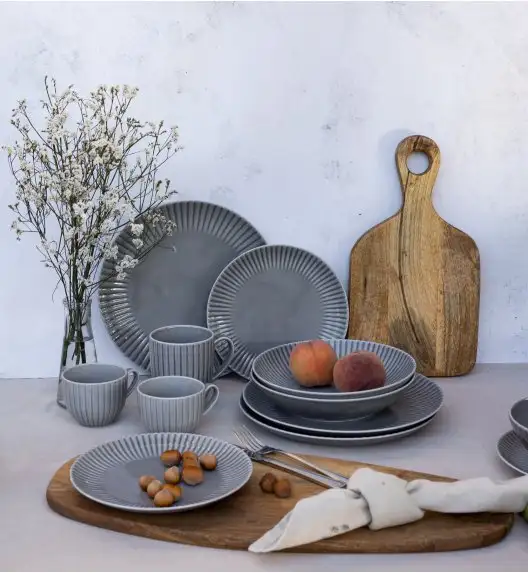 LUBIANA DAISY CLOUD K1 Serwis obiadowo - kawowy 24 osoby / 120 elementów / szary