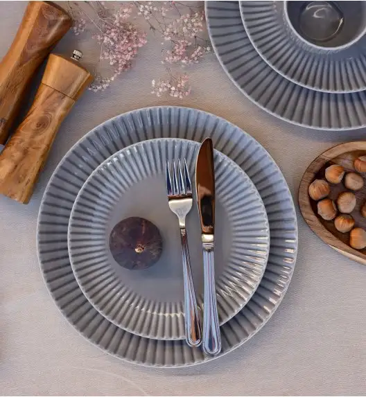 LUBIANA DAISY CLOUD K1 Serwis obiadowo - kawowy 24 osoby / 120 elementów / szary